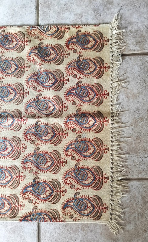 Vintage Unbranded Woven Cotton Rug Tan Floral Medium-Sized Turkish Style Rug gallery