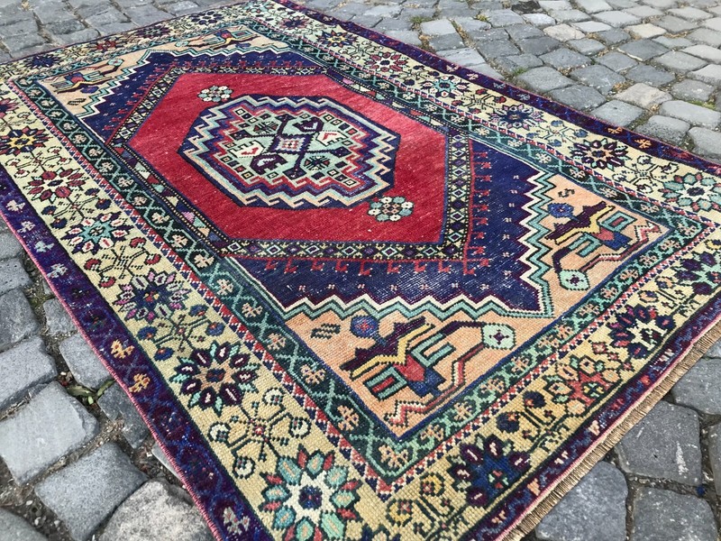 Handmade Rug Turkish Area Rug Vintage Rug Oushak Rug Antique Rug Bohemian Rug gallery