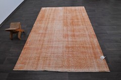 Oushak Turkish Vintage Rug 5×8 Kilim Rug Anatolian Handmade Boho Decor ORANGE