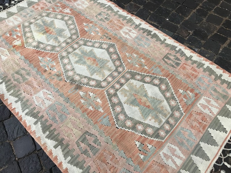6 X 3.7 Ft Turkish Vintage Kilim Handmade Wool Kilim Bohemian Area Kilim gallery