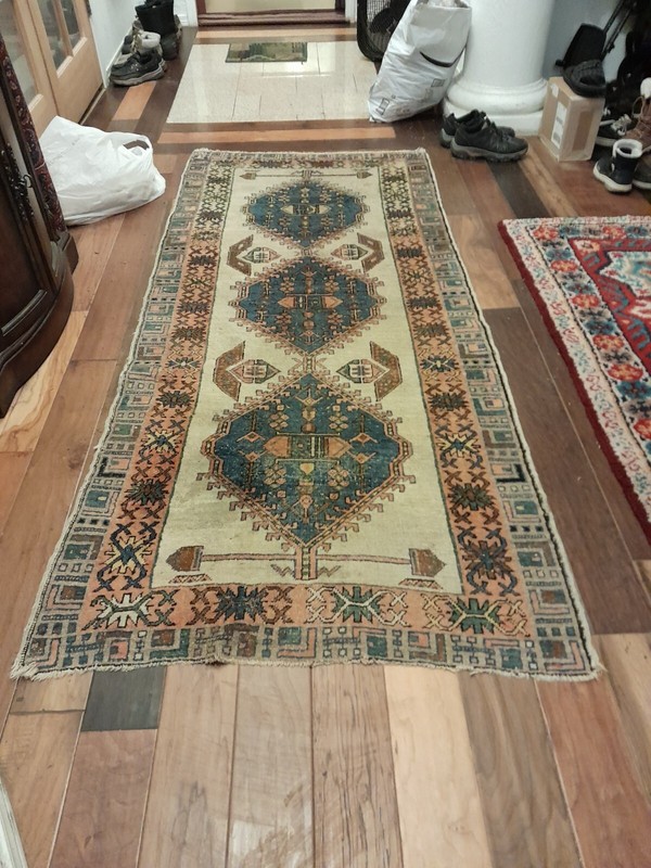 1800"s Oriental Anatolian Rare Karabagh Kazak long rug nice color H/knotted gallery