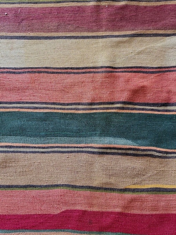 Handmade vintage afghan tribal maldari kilim rug, Width 57", Length 10ft gallery