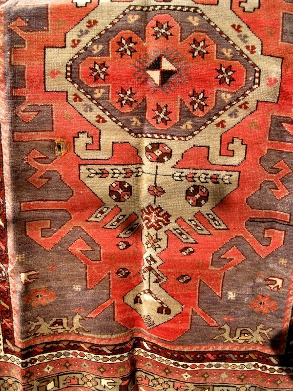 ANTIQUE 1900 CAUCASIAN KAZAK SMALL RUG 5'3" X 3'9" gallery