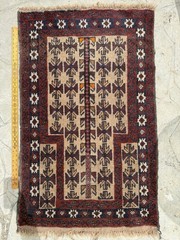 Handmade Afghan Balouch Wool Prayer Rug