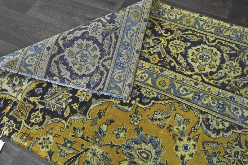 Vintage Turkish Runner Rug 3x9ft Wool Anatolian Handmade Hallway Oushak YELLOW gallery