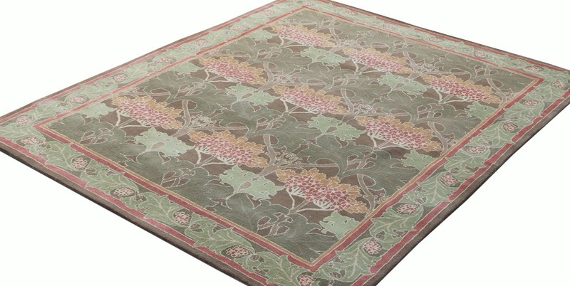 Woman Weaver New Cecil Green HandMade Traditional Parsian Style Wool Area Rug gallery