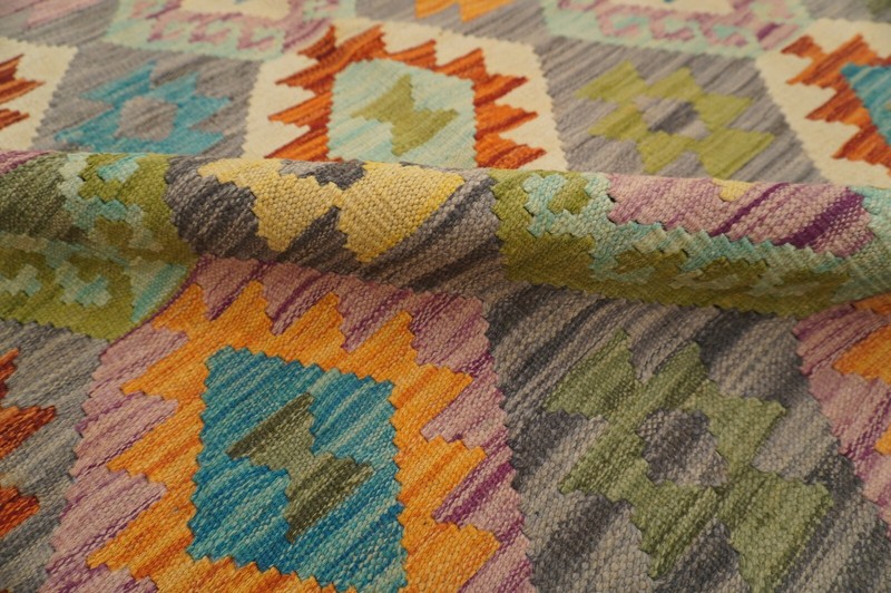 5x7 Afghan Gray Hand Woven Wool Tribal Area Rug 5'0"x6'7" gallery