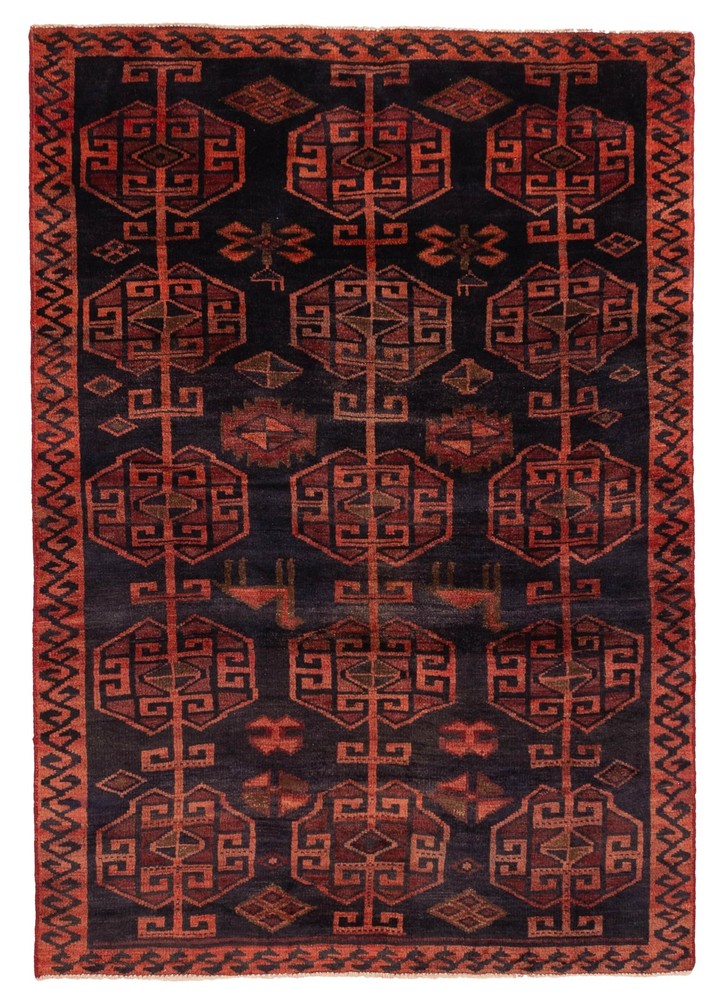 Vintage Hand-Knotted Area Rug 4'9" x 6'7" Traditional Wool Carpet