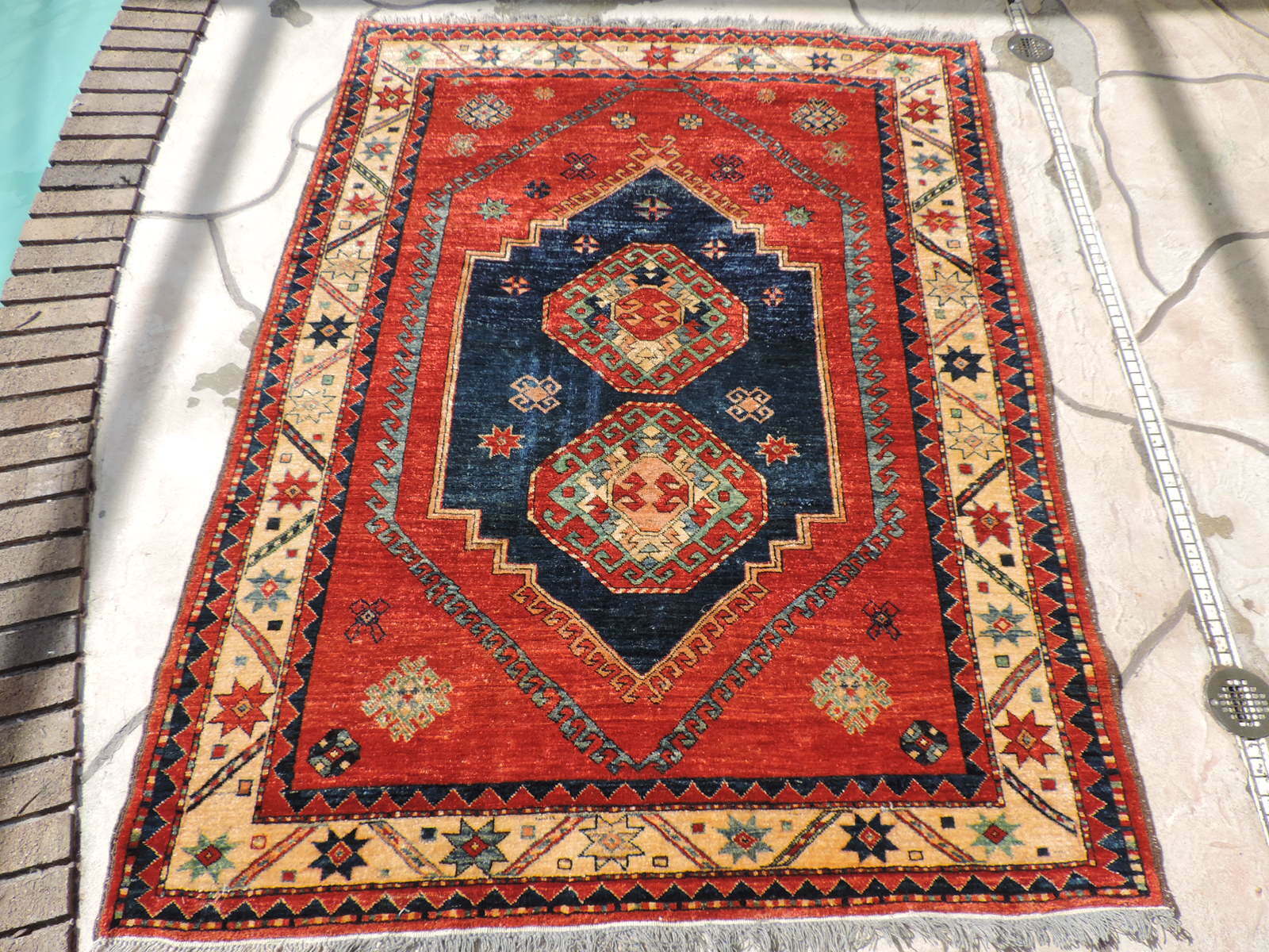 5x6ft. Handmade Afghan Kazak Wool Rug gallery