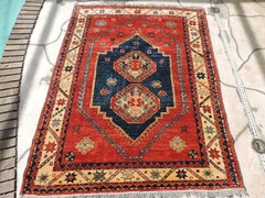 5x6ft. Handmade Afghan Kazak Wool Rug