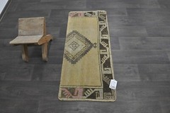 Oushak Turkish Doormat Rug 2×4 BEIGE Anatolian Handmade Vintage Small Kilim Rug