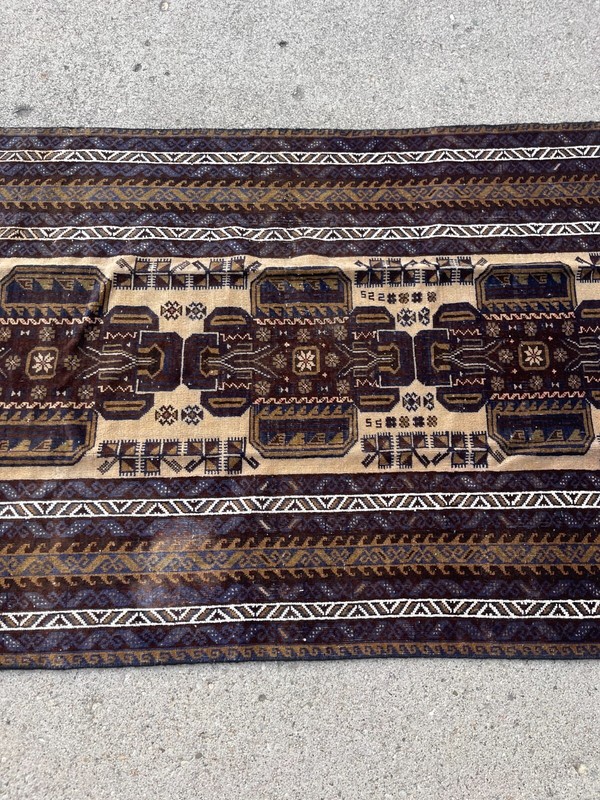 Vintage Hand Knotted Wool Area Rug 3'8 X 6'4 gallery