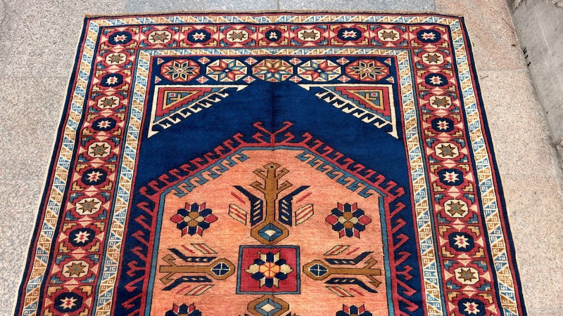 4'10'' X 6'7'' Vintage Carpet Natural Village Rug Handmade Rug.SKU:IM1766 gallery