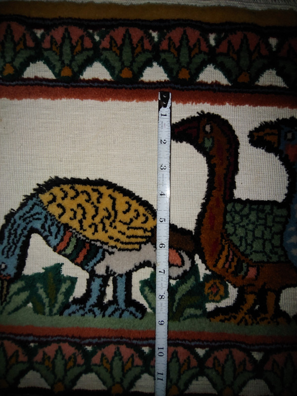 Egyptian Hand Woven Decorative Rug Hi-Low Folk Art Wool & Cotton 37x23" gallery