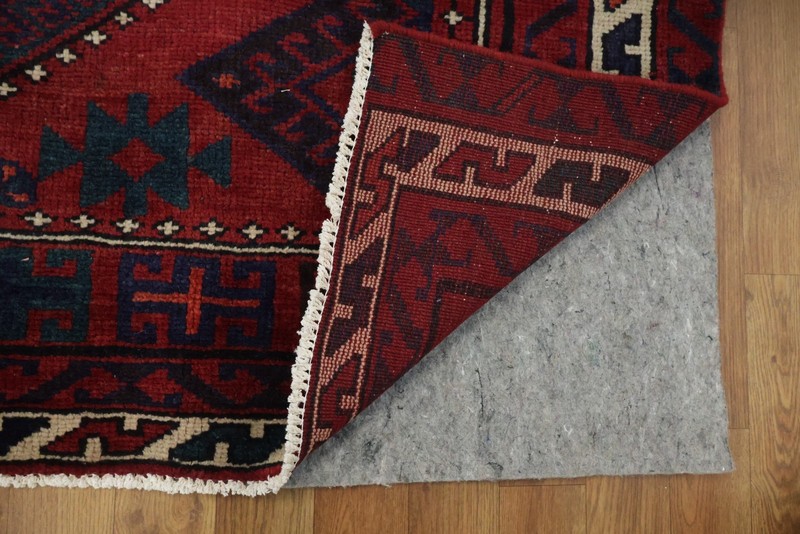 Rich Red Geometric Area Rug Wool Hand-made Living Room Vintage Tribal Carpet 6x8 gallery