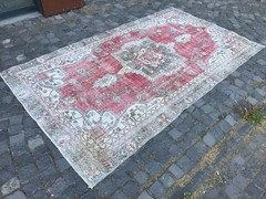 Turkish Vintage Rug, Handmade Wool Rug, Bohemian Large Rug, Home Decor,5,2×9,1ft