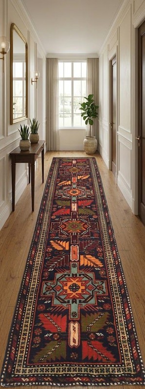 Vintage Tribal Purple Floral Runner Rug 2'6X9'7 ft Wool Oriental Hallway Carpet gallery