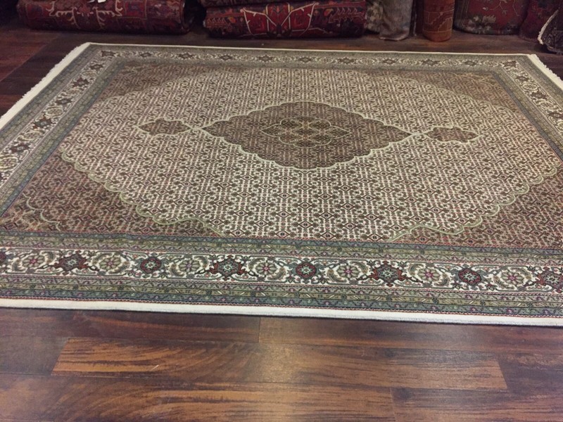 On Sale Genuine Hand Knotted Indo Oushak Fish Geometric Area Rug Carpet 8x10,29 gallery
