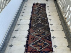 Vintage Turkish Oushak Rug | 2×9 ft | Kurdish Antique Wool Handmade Runner Rug |