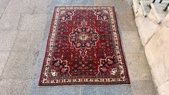 3’8” X 4’11” Vintage Carpet Natural Village Rug Handmade Rug.SKU:P1760