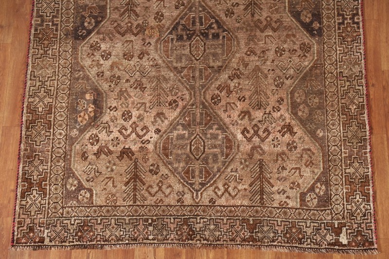 Antique Rug 5x6 ft.Pre-1900 Qashqai Geometric Oriental Handmade Home Décor Rug gallery