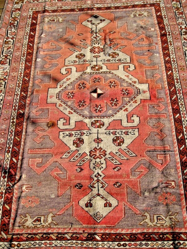 ANTIQUE 1900 CAUCASIAN KAZAK SMALL RUG 5'3" X 3'9" gallery