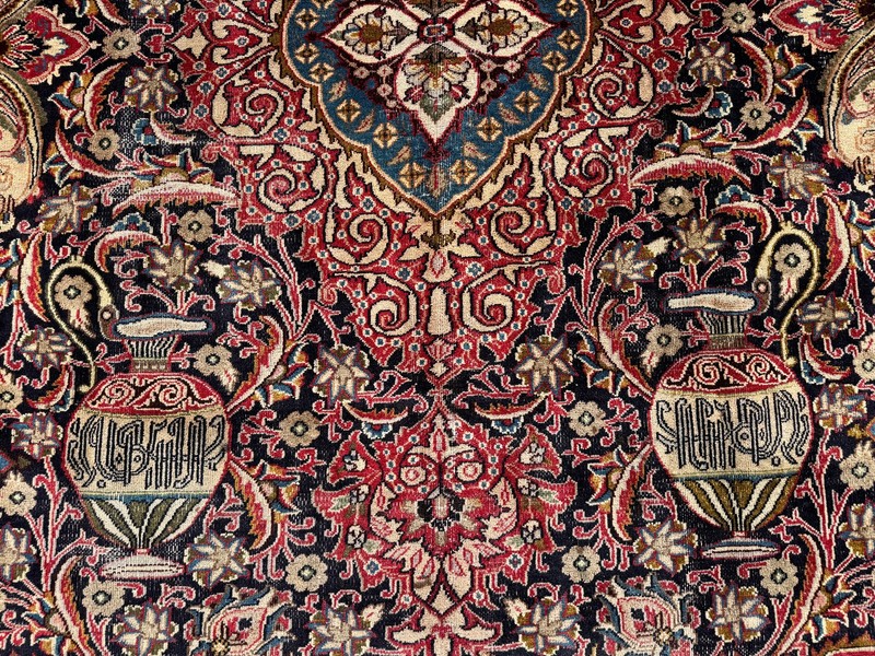 9x12 BLUE ORIENTAL RUG HAND-KNOTTED big vintage handmade ANTIQUE old real worn gallery