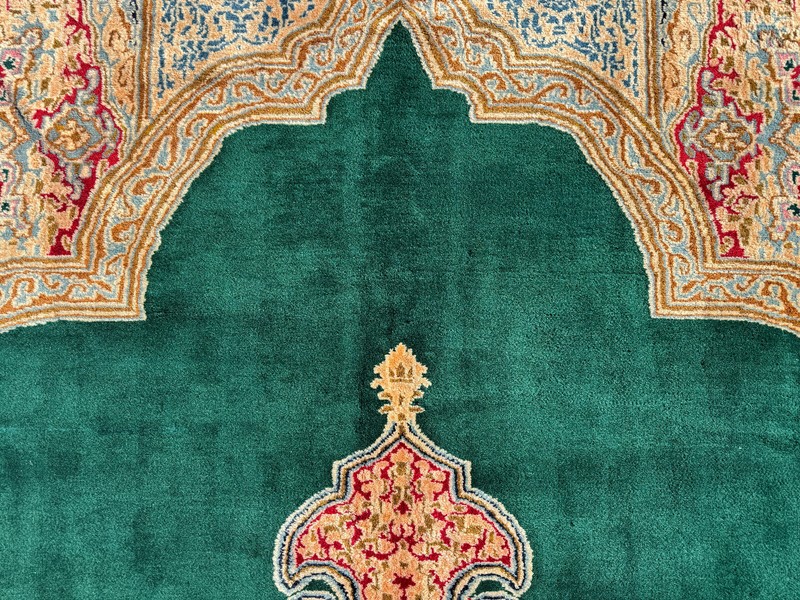 10x14 GREEN ANTIQUE RUG ORIENTAL HANDMADE VINTAGE hand-knotted fine emerald big gallery