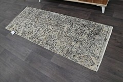 Vintage Turkish Runner Rug 2x6ft BEIGE Handmade Anatolian Oushak Hallway Wool