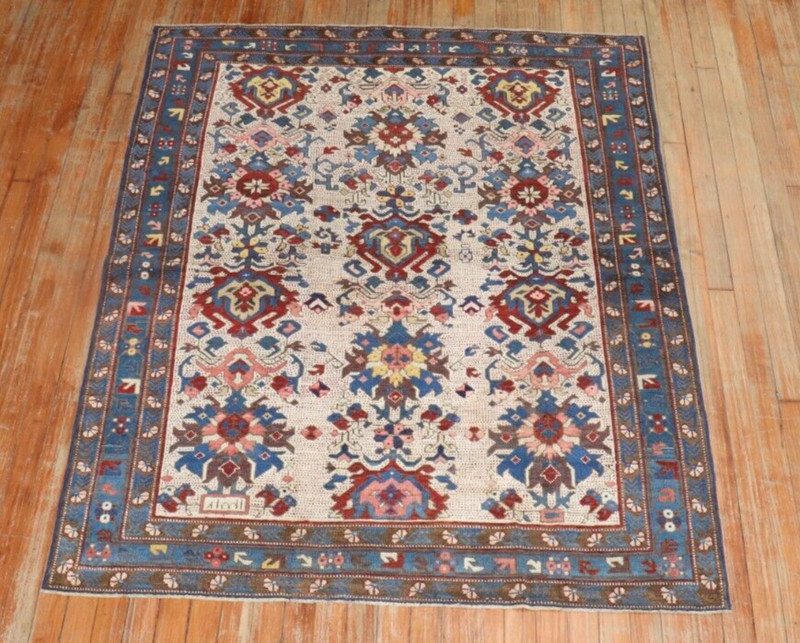 Antique Gorgeous Caucasian Shirvan Kazak Kuba Dated Rug Size 4'3''x5'3'' gallery
