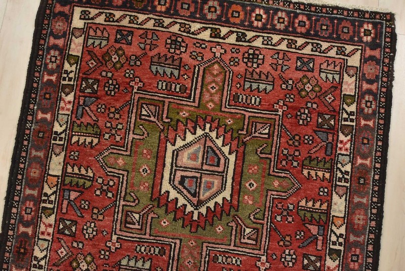 Vintage Tribal Runner 3’2” x 10’2” Red Wool Geometric Hand-Knotted Oriental Rug gallery