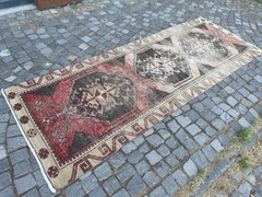 Turkish Vintage Rug Handmade Wool Rug Bohemian Runner Rug Home Rug 3,5 x 9,5 ft