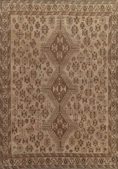 Antique Muted Distressed Hand-knotted Traditional Evenly Low Pile Area Rug 7×9