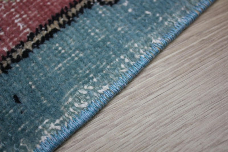 Turquoise Runner Rug Anatolian Oriental Handmade Vintage Floral Carpet 2x10 ft gallery