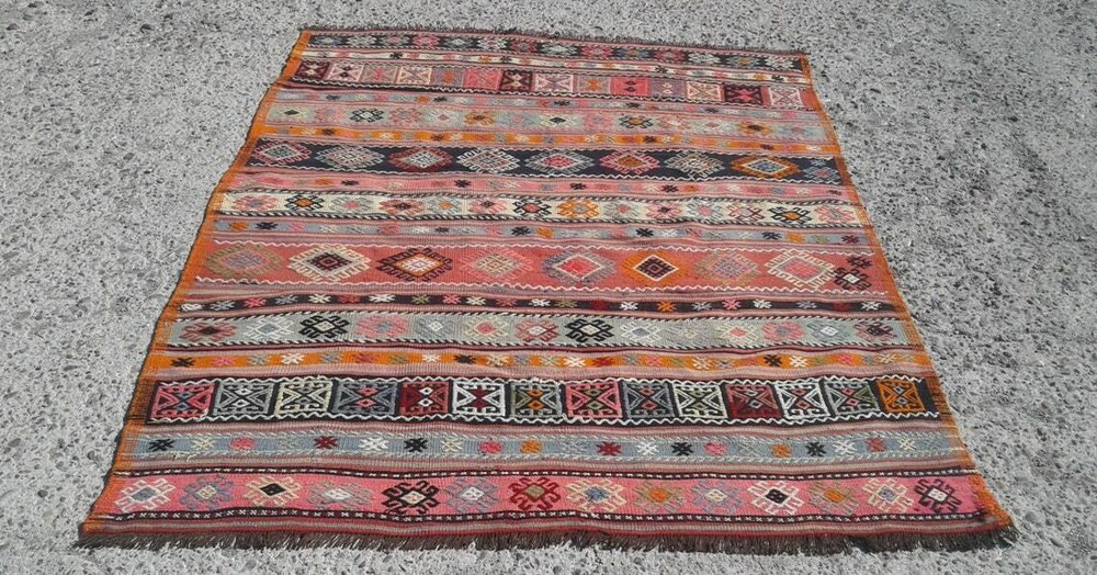 rugs for living room, kelim Teppich, Tapis, Area Kilim Rugs, 5'1"x 6'6" ft,