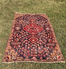 Vintage Persian Handwoven Tribal Rug Afghanistan Geometric 73x44in Bakhtiari