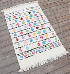 Turkish Kilim Rug 25”x41” Hand Woven Konya Cicim Kilim 65x106cm Yastik Rug
