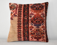 Antique Pillow Cover Sofa Rug 16” x 16” Made of Antique Cushion Cover Carpet