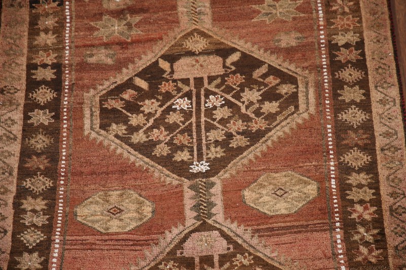 Semi-antique Ardebil 10 ft. Runner Rug Handmade Low Pile Wool Carpet 4x10 gallery