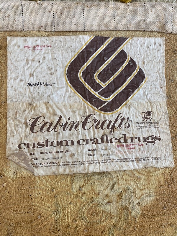 vintage 1970s cabin crafts 100% Acrylic Small Rug Mat Tassels Flower Pattern MCM gallery