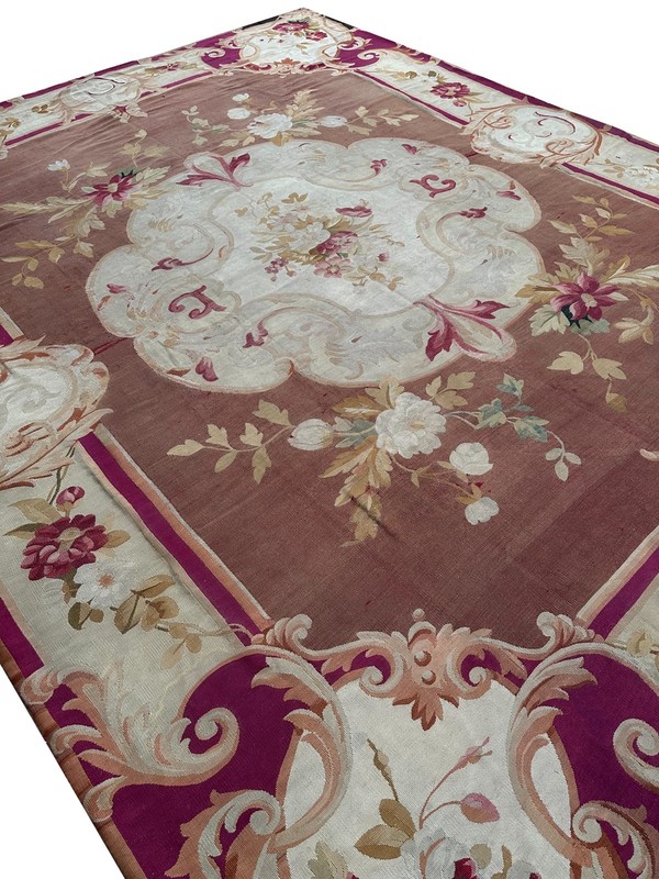 9X12 Antique French Aubusson Rug Napolian III 285cm x 358cm C.1870 gallery