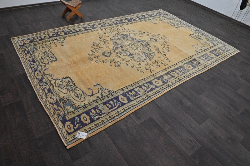 Oushak Turkish Vintage Rug 6x10 Kilim Rug Anatolian Handmade Boho Decor ORANGE gallery