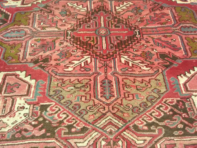 SUPERB Oriental Antique Serapi Heriz Hand knotted full pile 13' by10' gallery