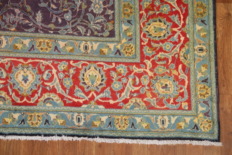 Vintage Floral Handmade Area Rug 8x11 Deep Purple Home Decor Classic Wool Carpet gallery