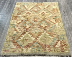 Vintage Kilim Traditional Hand Made Oriental Wool Kilim 4ft11inx3ft 145cmx99cm