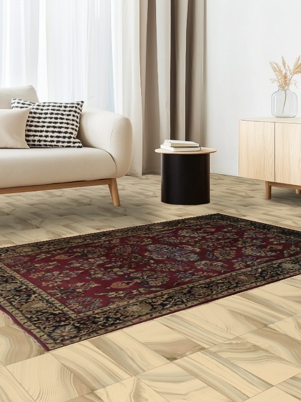 Rich Burgundy Floral Classic Rug 4x6 Timeless Home Elegance Handmade Wool Carpet gallery