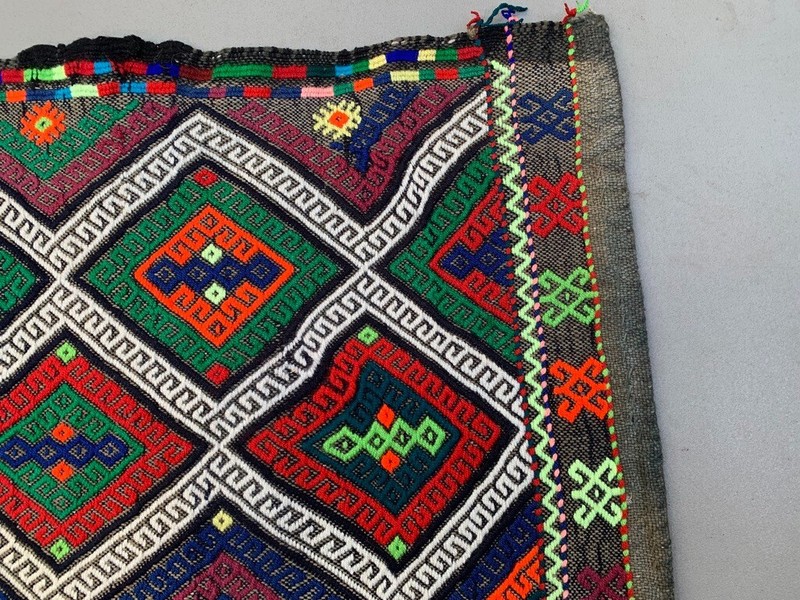 Vintage Turkish Mini Kilim 88x55 cm Wool Small Kelim Runner, shabby Chic gallery