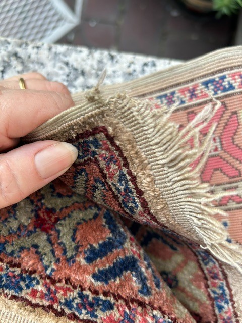 Vintage Beautiful Hand Knotted Turkish Kayseri Silk Rug , 22.5 in x 47 in gallery