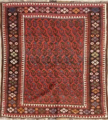 Antique Vegetable Dye Tribal Bakhtiari Hand-knotted Area Rug Wool Oriental 4’x5′
