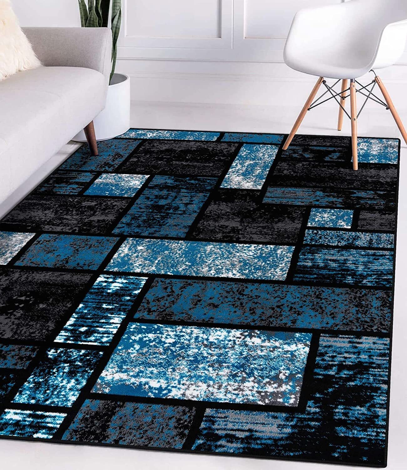 Home Decor Turquoise Rugs Geometric Modern Abstract Area Rug Stylish Premium Rug gallery